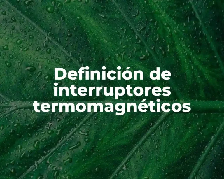 Definición de interruptores termomagnéticos