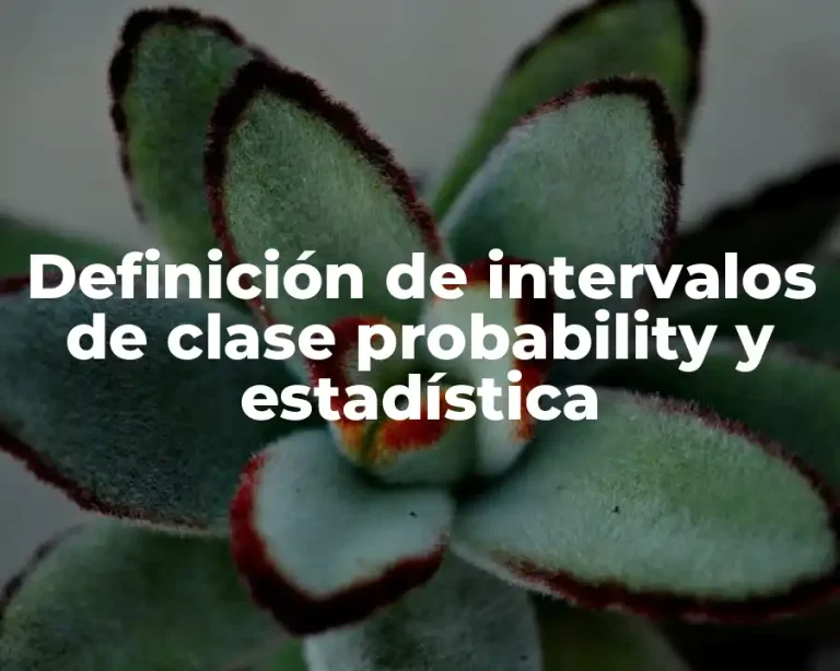 Definición de intervalos de clase probability y estadística
