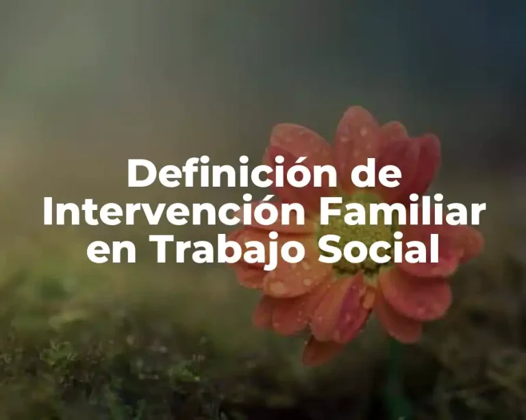 Definición de Intervención Familiar en Trabajo Social