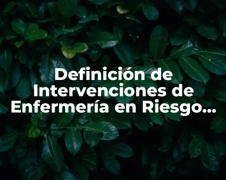 Definición de Intervenciones de Enfermería en Riesgo de Infección