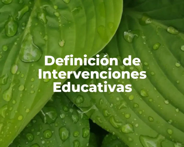 Definición de Intervenciones Educativas