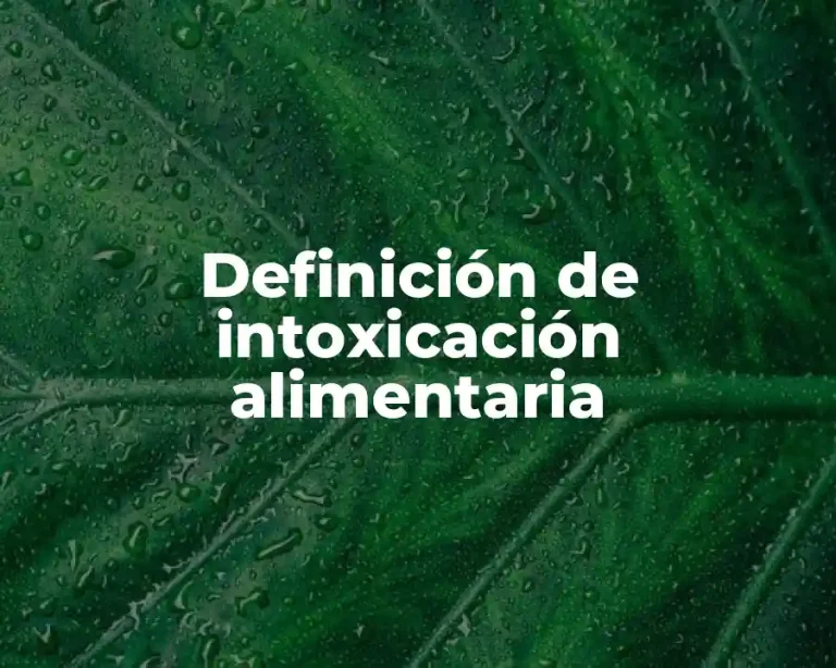 Definición de intoxicación alimentaria