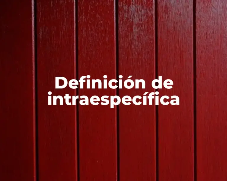 Definición de intraespecífica
