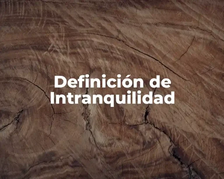 Definición de Intranquilidad