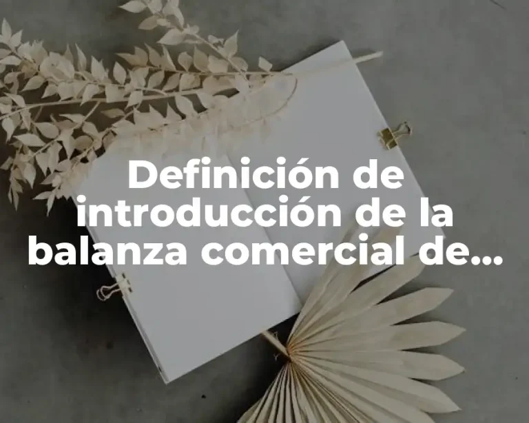 Definición de introducción de la balanza comercial de México