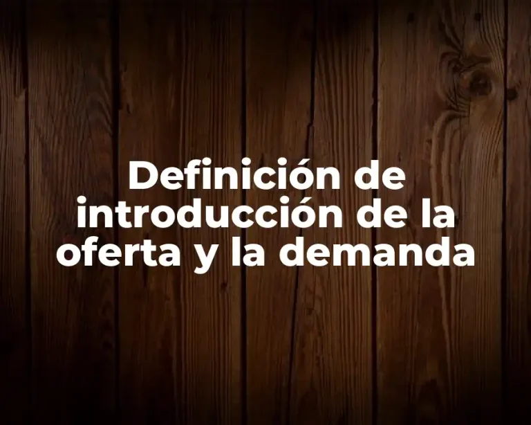 Definición de introducción de la oferta y la demanda