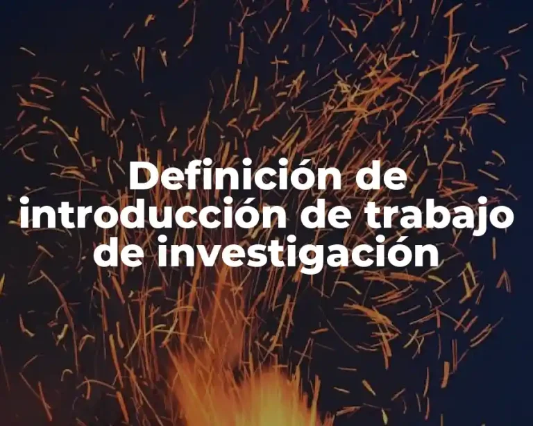 Definición de introducción de trabajo de investigación