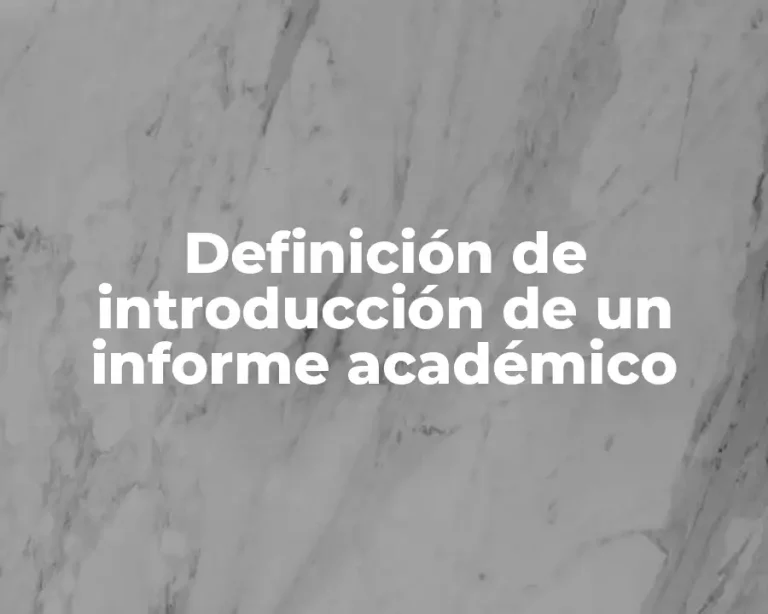 Definición de introducción de un informe académico