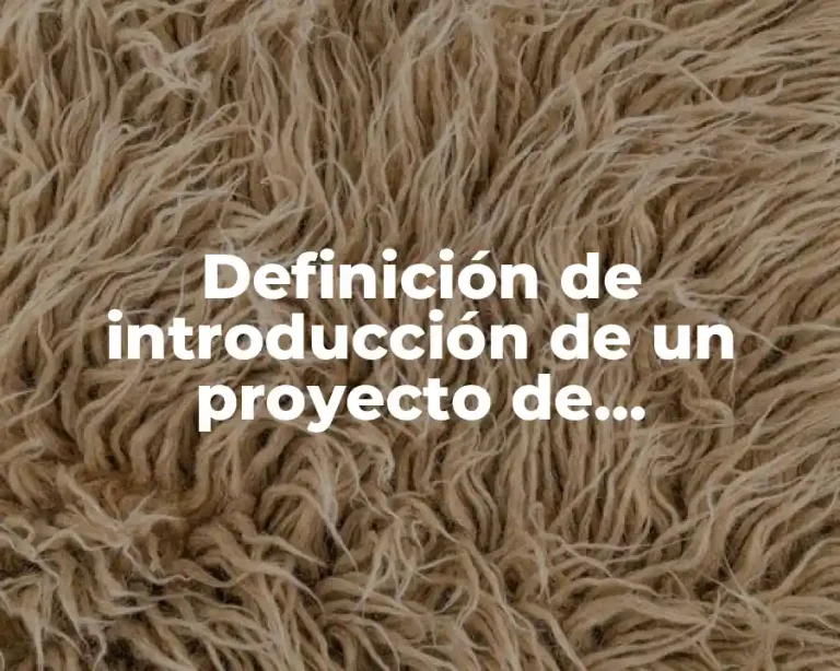 Definición de introducción de un proyecto de compuestos inorgánicos