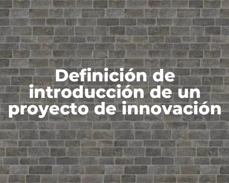 Definición de introducción de un proyecto de innovación