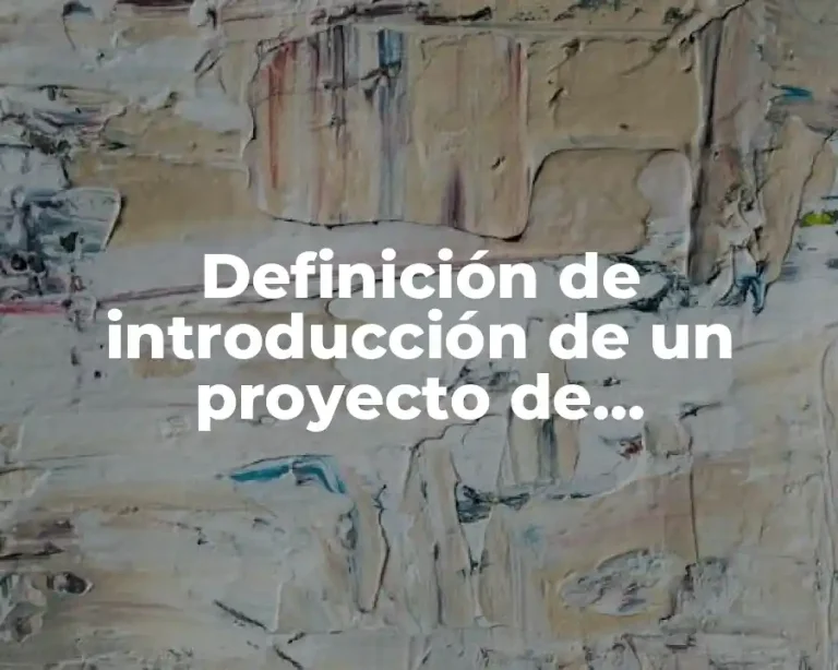 Definición de introducción de un proyecto de investigación documental