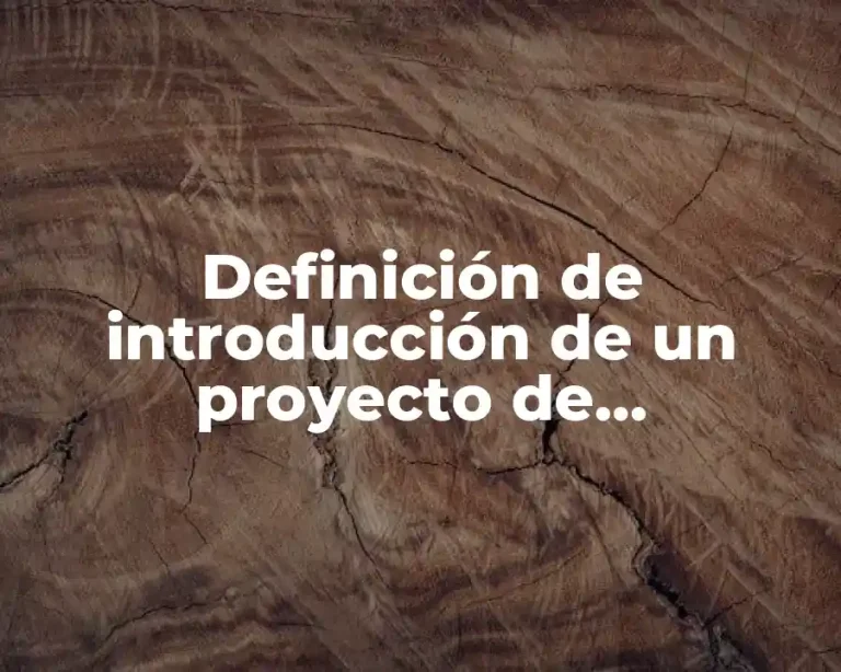 Definición de introducción de un proyecto de investigación sobre drogas