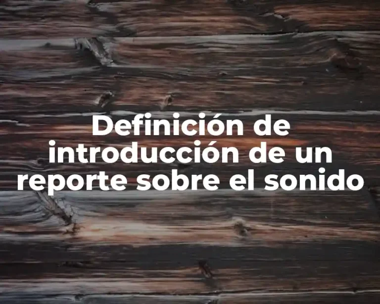 Definición de introducción de un reporte sobre el sonido