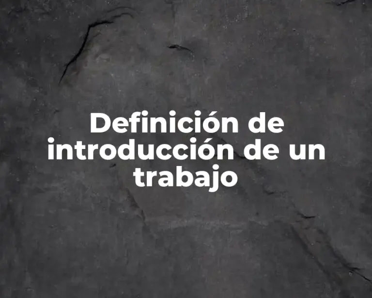 Definición de introducción de un trabajo