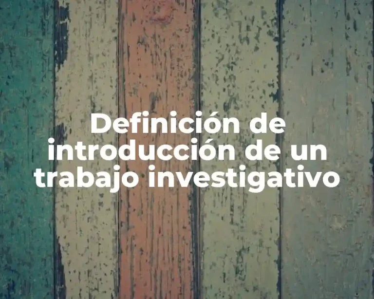 Definición de introducción de un trabajo investigativo