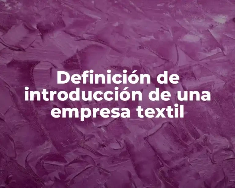 Definición de introducción de una empresa textil