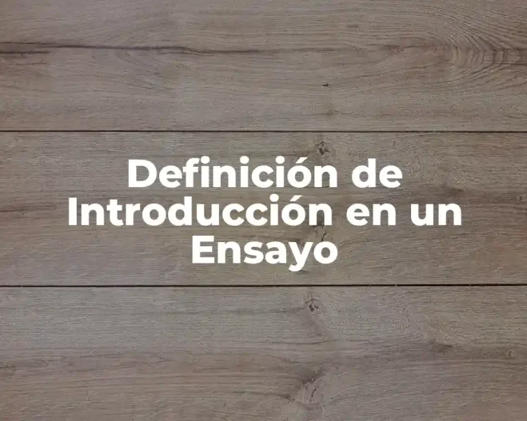 Definición de Introducción en un Ensayo