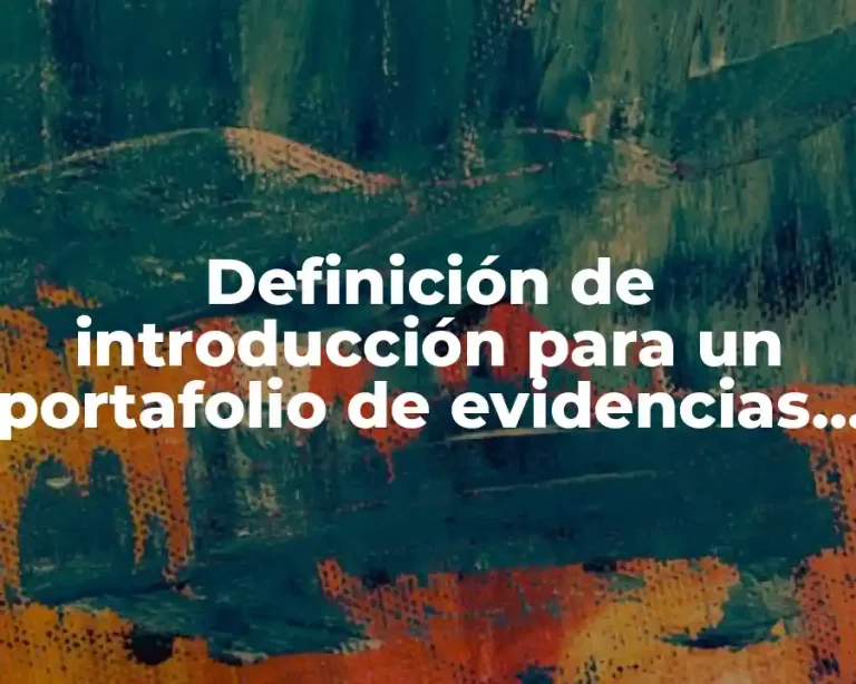 Definición de introducción para un portafolio de evidencias de probabilidad