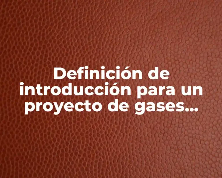 Definición de introducción para un proyecto de gases ideales en química