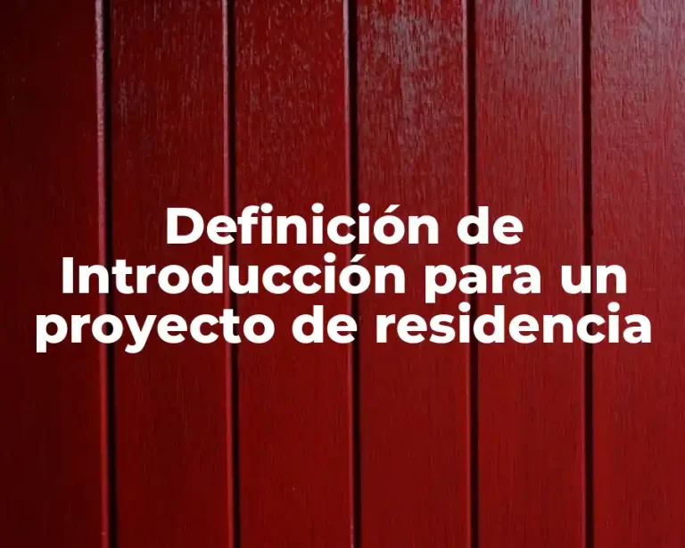 Definición de Introducción para un proyecto de residencia