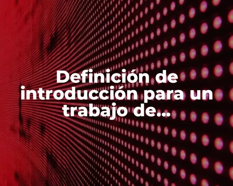 Definición de introducción para un trabajo de investigación