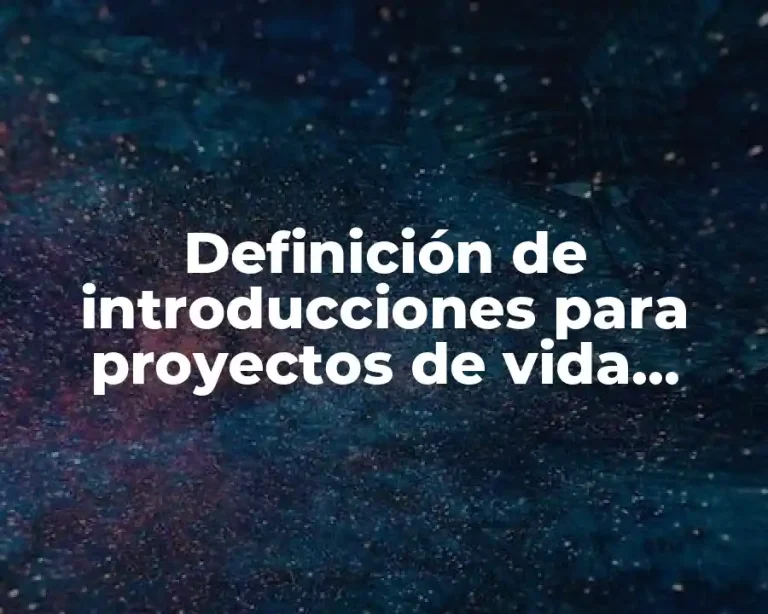 Definición de introducciones para proyectos de vida seminario