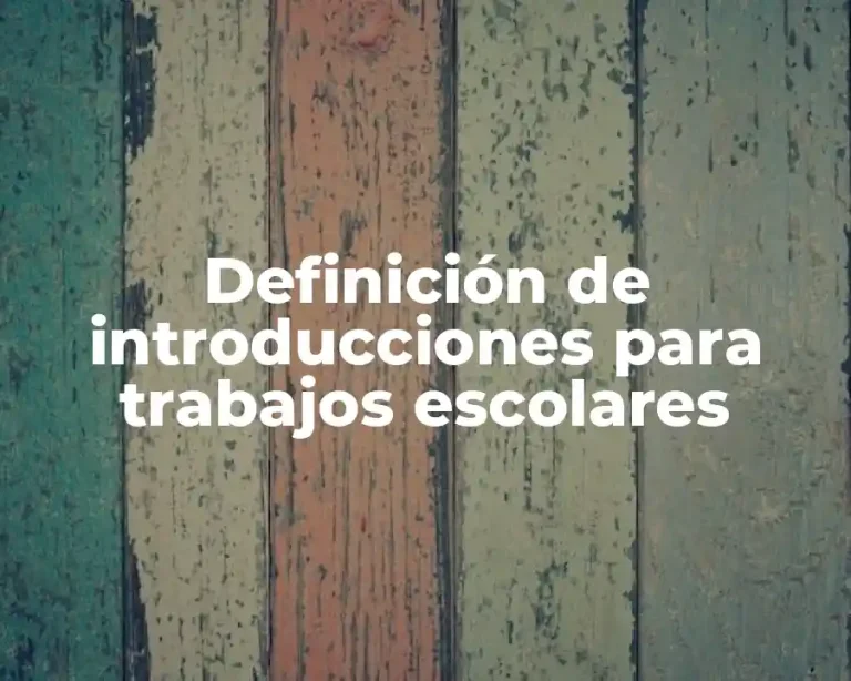 Definición de introducciones para trabajos escolares