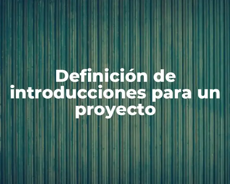 Definición de introducciones para un proyecto