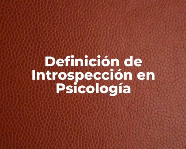 Definición de Introspección en Psicología