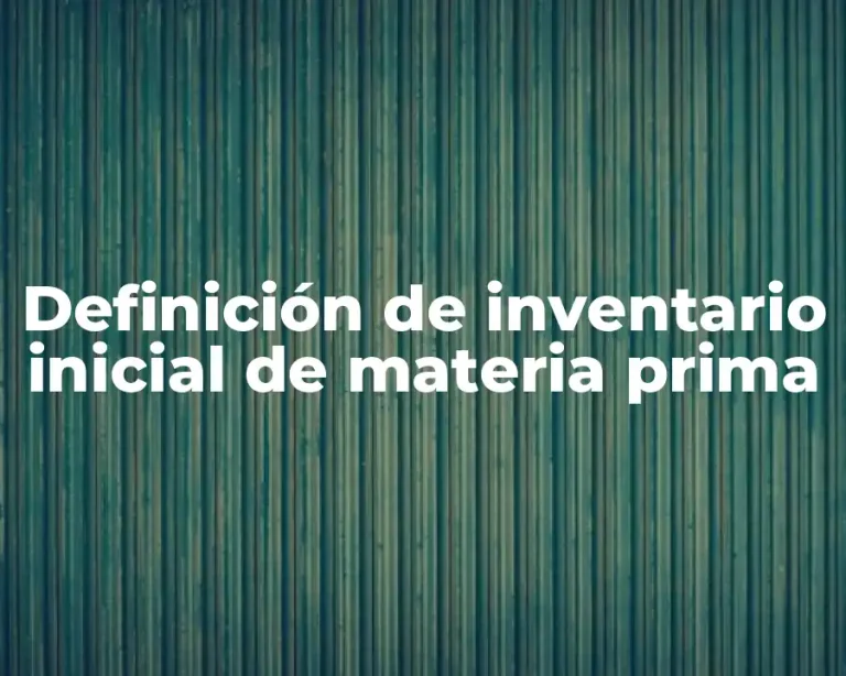 Definición de inventario inicial de materia prima