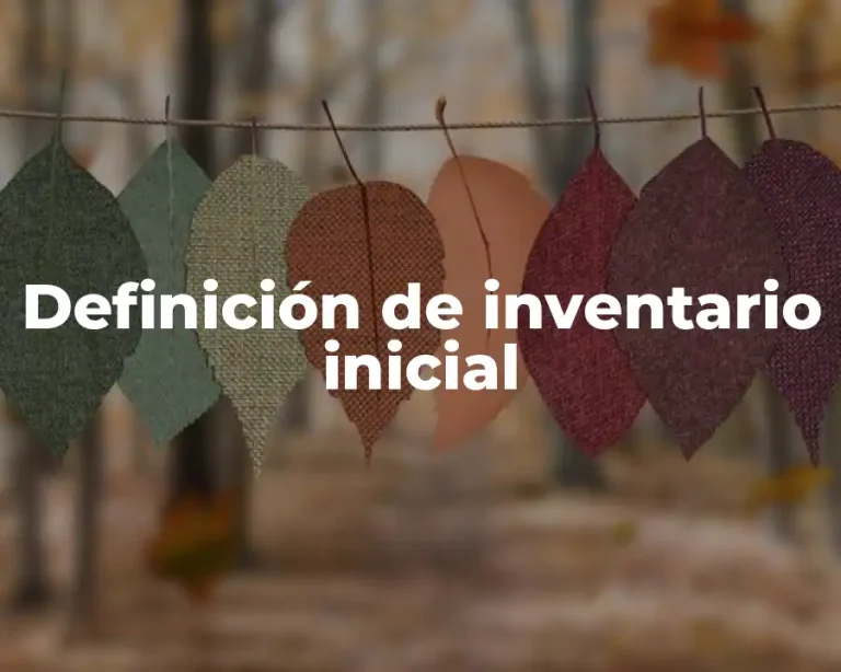 Definición de inventario inicial