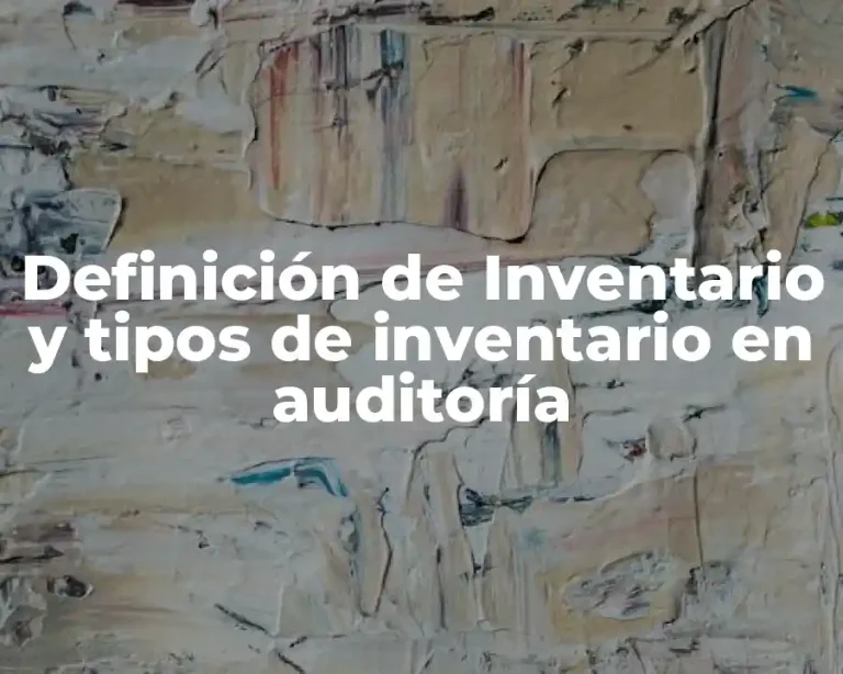 Definición de Inventario y tipos de inventario en auditoría