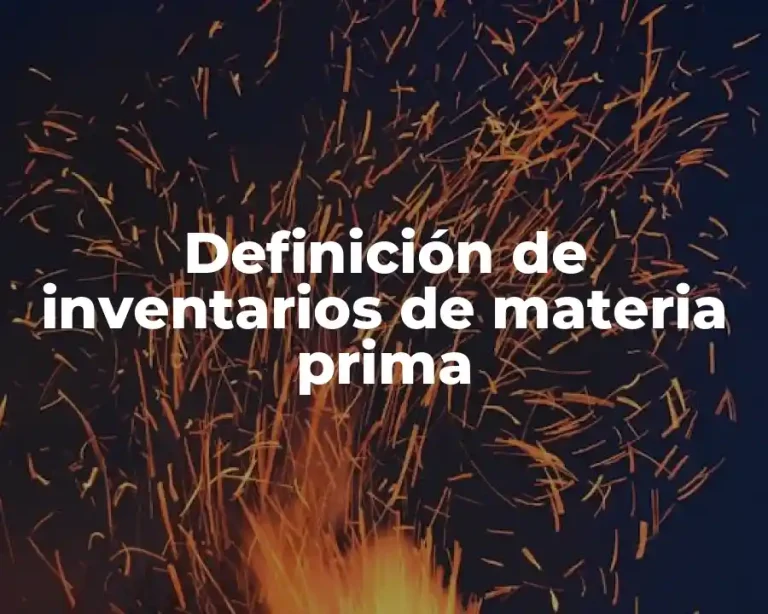Definición de inventarios de materia prima