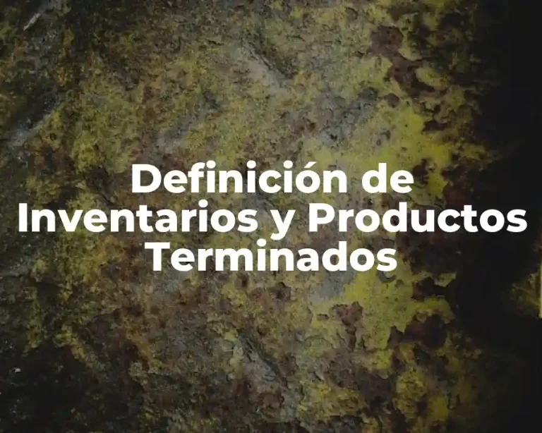 Definición de Inventarios y Productos Terminados
