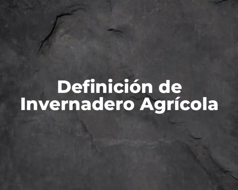 Definición de Invernadero Agrícola