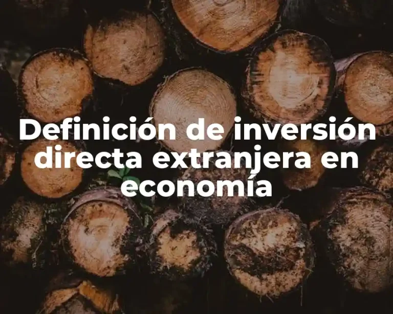 Definición de inversión directa extranjera en economía
