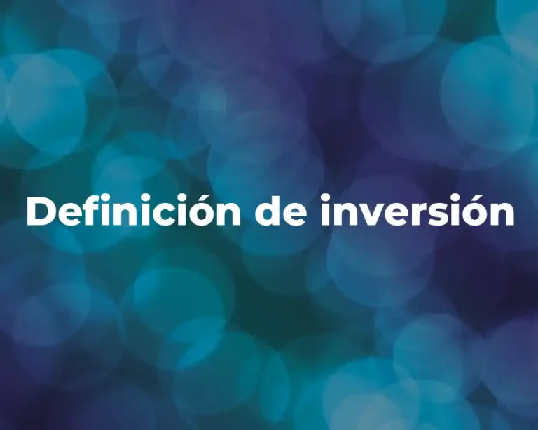 Definición de inversión