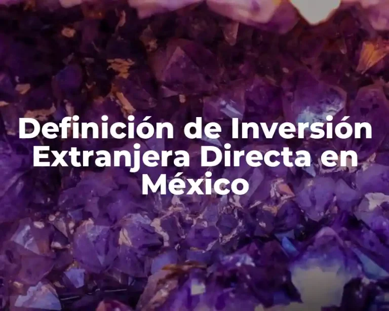 Definición de Inversión Extranjera Directa en México