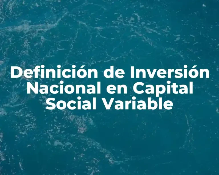 Definición de Inversión Nacional en Capital Social Variable