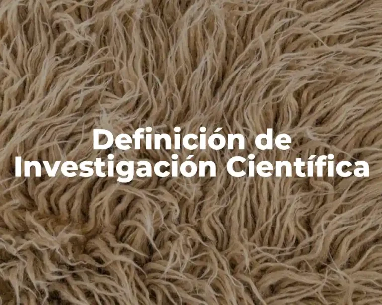 Definición de Investigación Científica