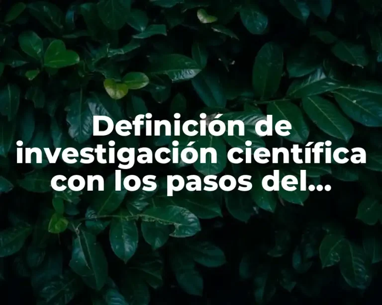 Definición de investigación científica con los pasos del método científico