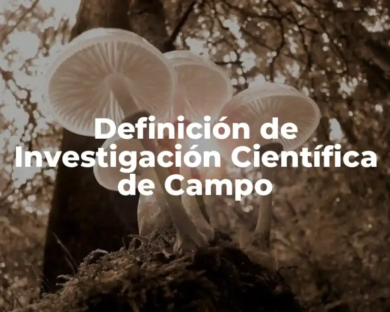 Definición de Investigación Científica de Campo
