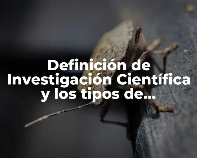 Definición de Investigación Científica y los tipos de investigación