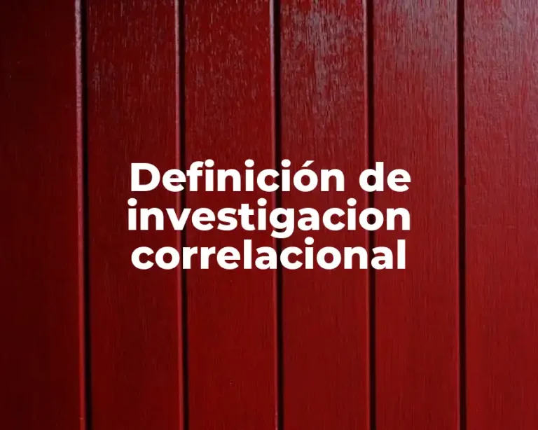 Definición de investigacion correlacional