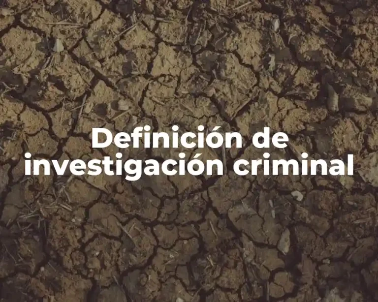 Definición de investigación criminal