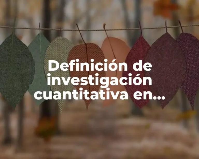 Definición de investigación cuantitativa en educación