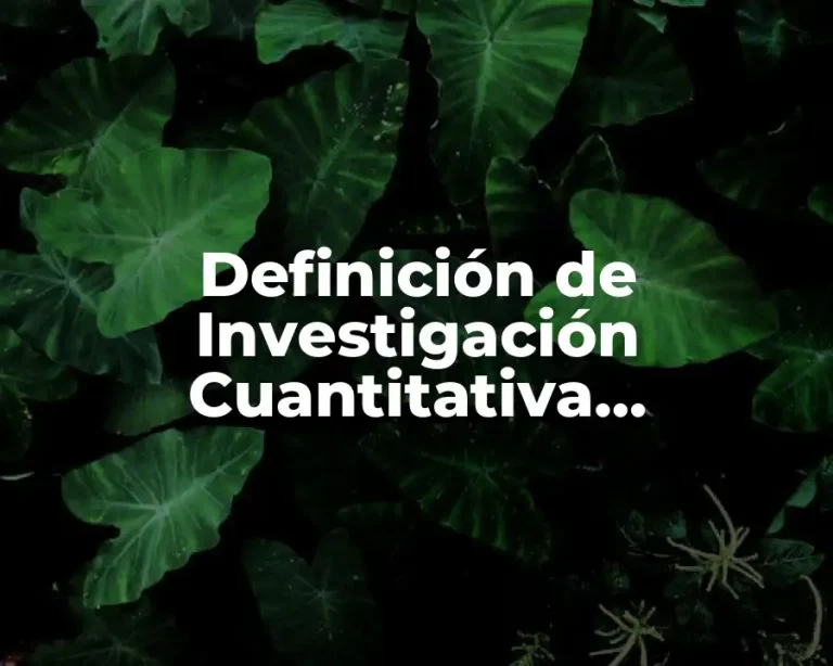 Definición de Investigación Cuantitativa Experimental