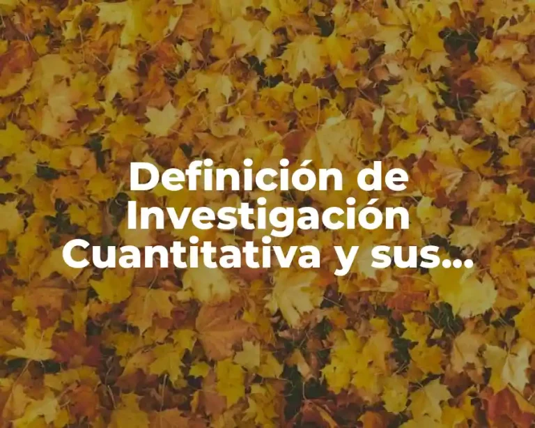 Definición de Investigación Cuantitativa y sus Características