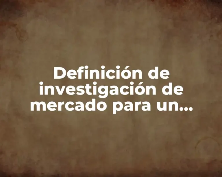 Definición de investigación de mercado para un producto