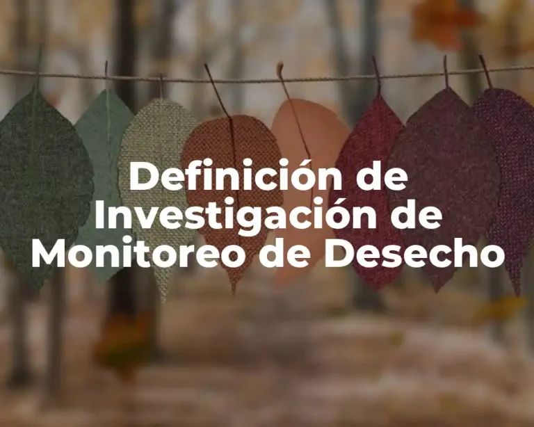 Definición de Investigación de Monitoreo de Desecho